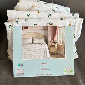 Cath Kidston Lace Ditsy Lemon Floral Full Sheet Set
